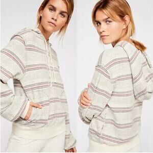 Free People Beach Carry On Striped Hooded Sweatshirt